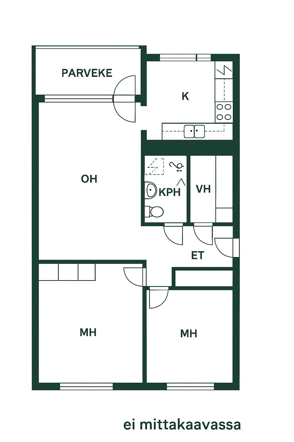 Pohjakuva on suuntaa antava ei mittakaavassa
