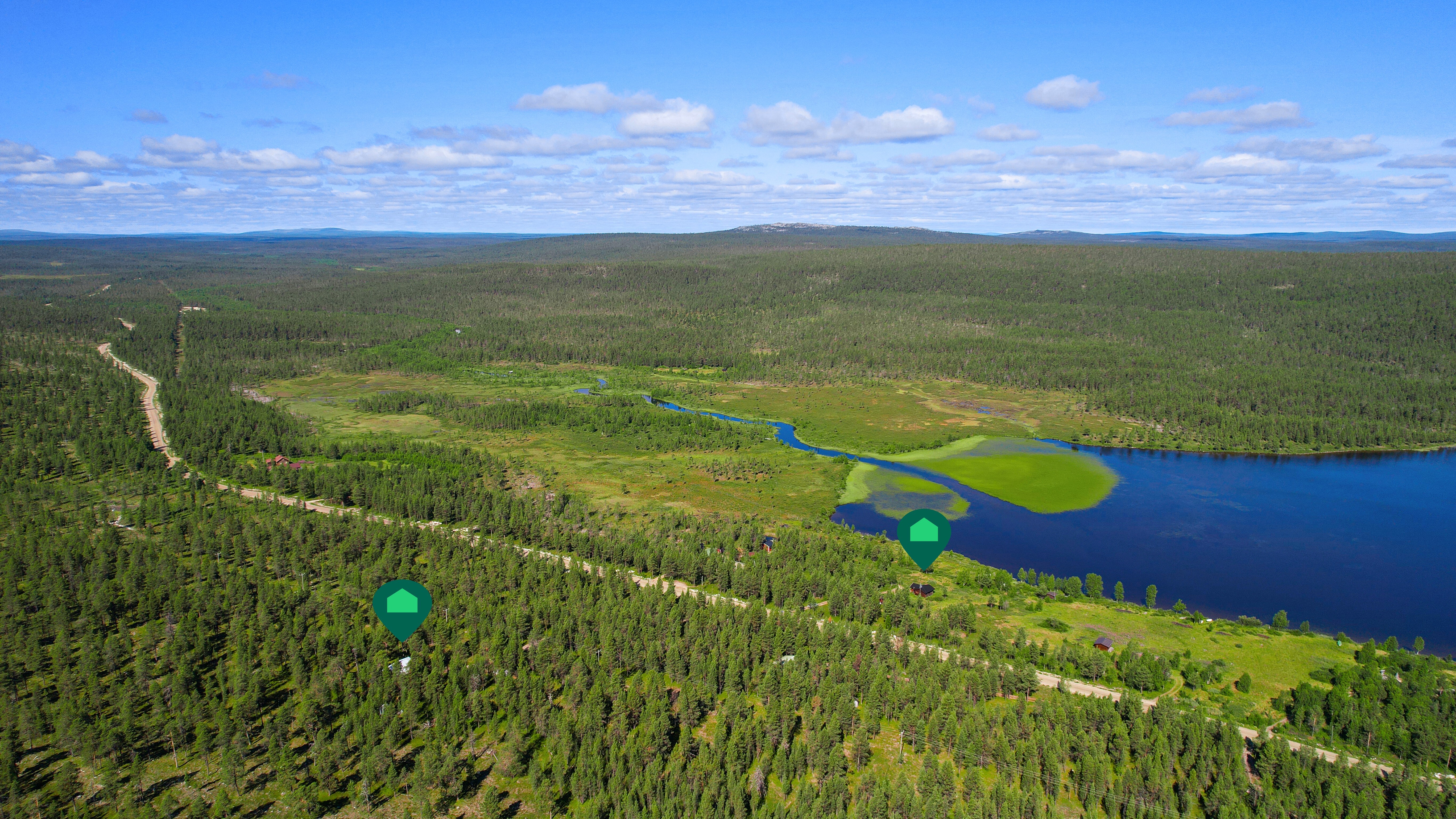 Näkymät Angelin ja Pyhäjärvestä alkavan Maunajoen suuntaan.