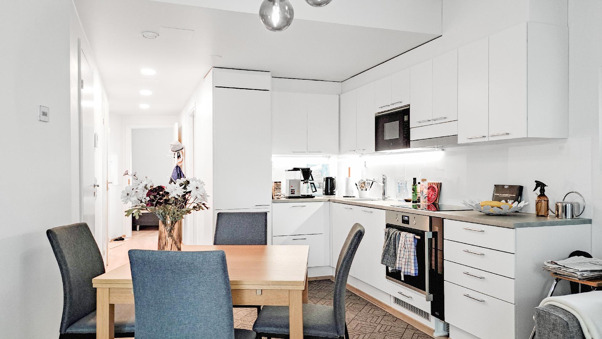 olohuone ja keittiö