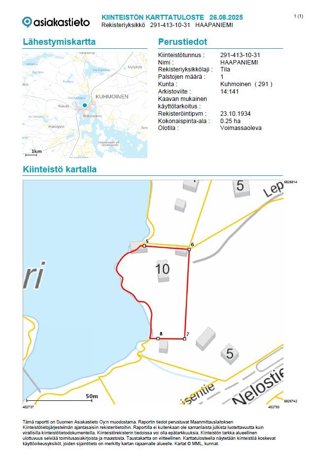Lepolankuja 10, Tapiala, Kuhmoinen