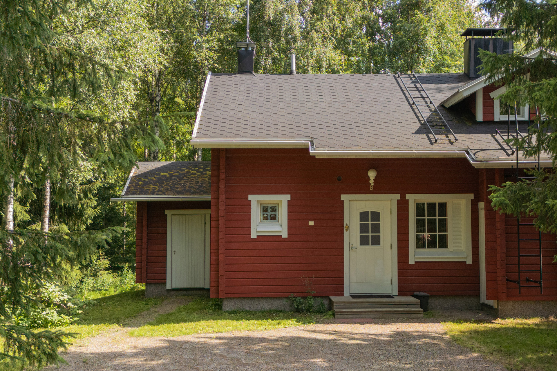 Ulkovarasto etupihan puolella