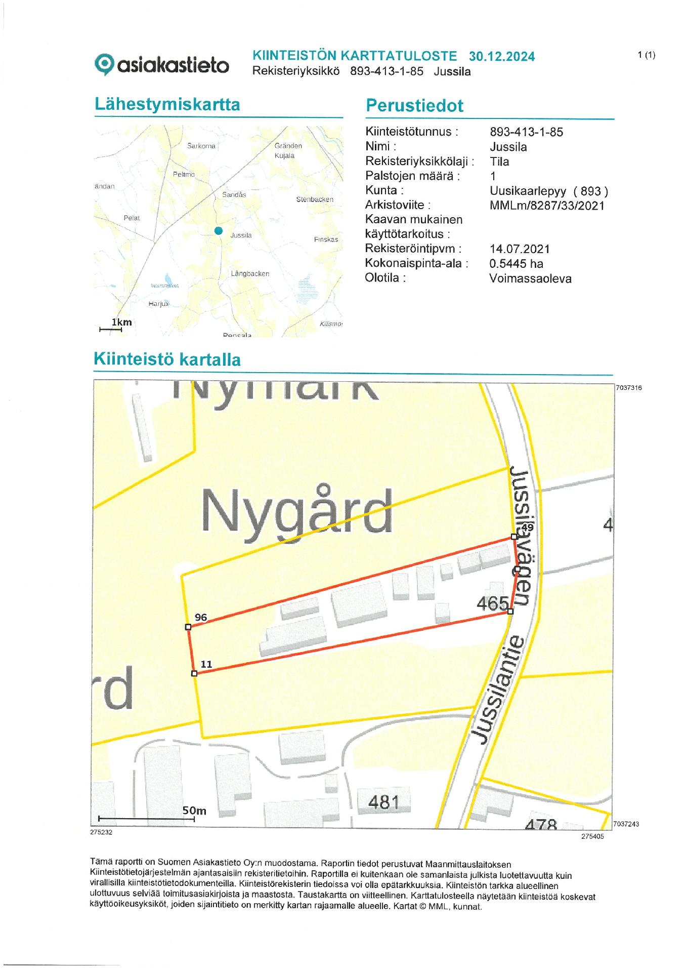 Jussilantie 465, Jussila, Uusikaarlepyy