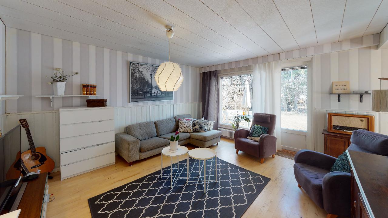 Olohuoneessa on tilaa