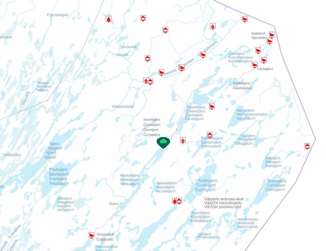 Autiotuvat, laavut ja tulistelupaikat