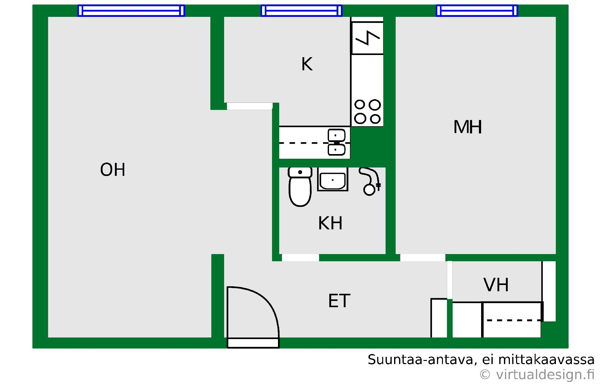 Asunnon pohjakuva