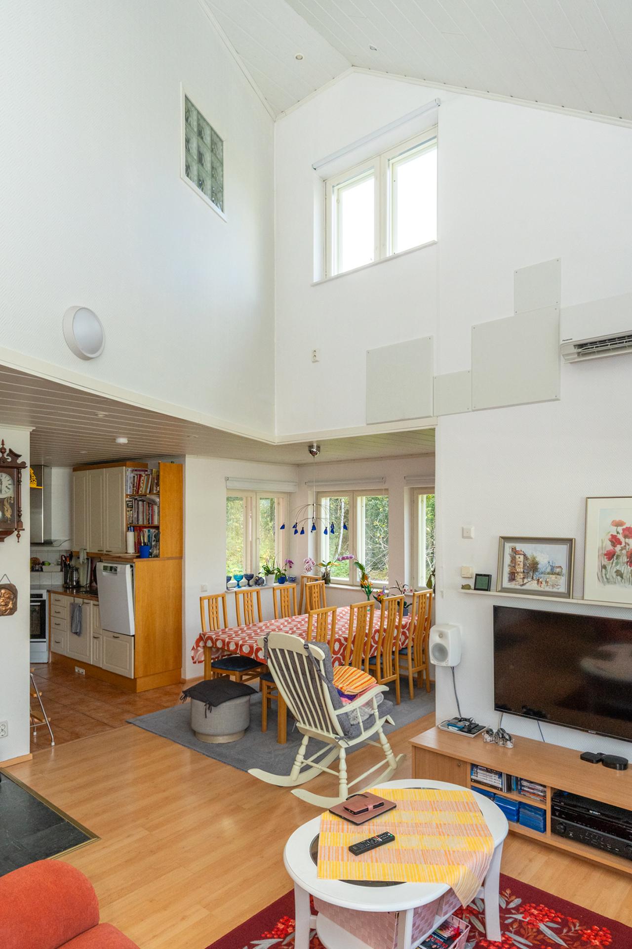 Huikea huonekorkeus lisää avaruutta ja valoa