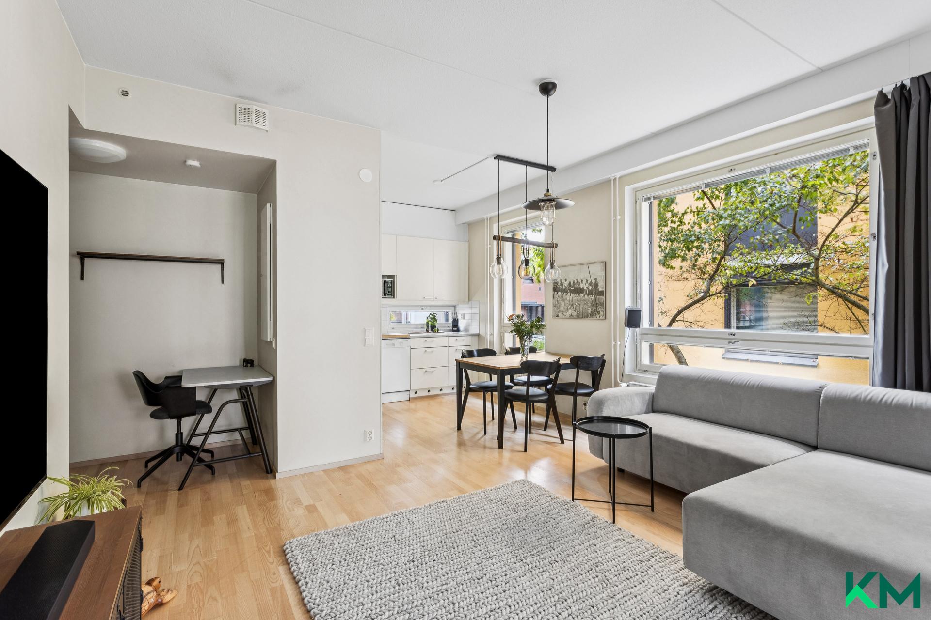 Olohuone ja keittiö