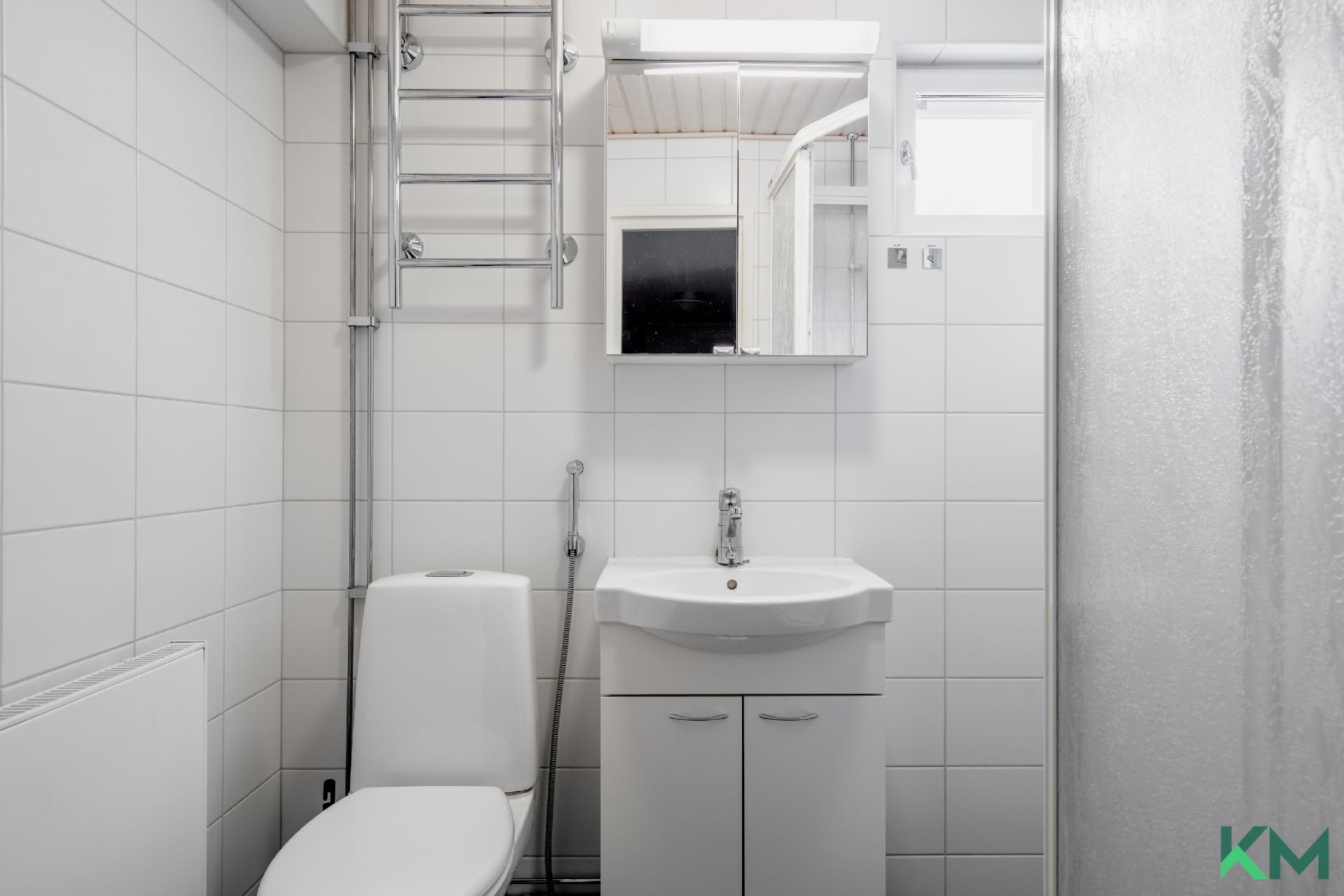 Tyylikäs ja toimiva kylpyhuone varusteltu on pyyhepatterilla 