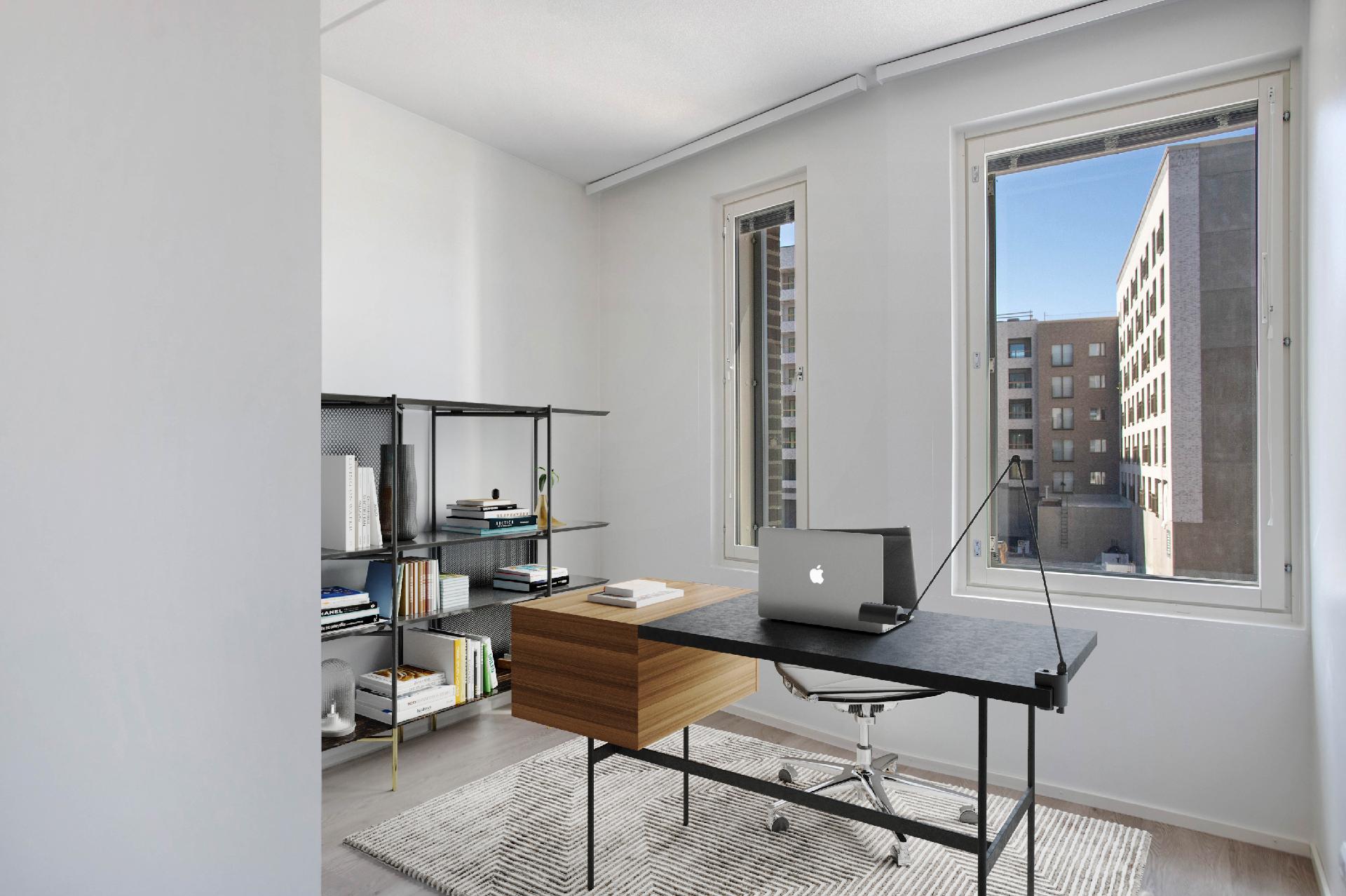 Ensimmäinen makuuhuone esimerkki kalustuksella