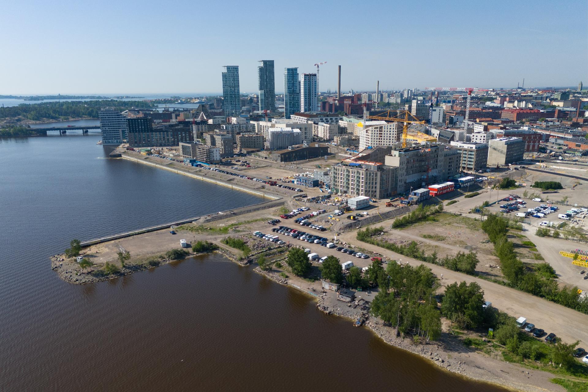 Vanhankaupunginlahdelta Verkkosaaren ja Kalasatamaan suuntaan.