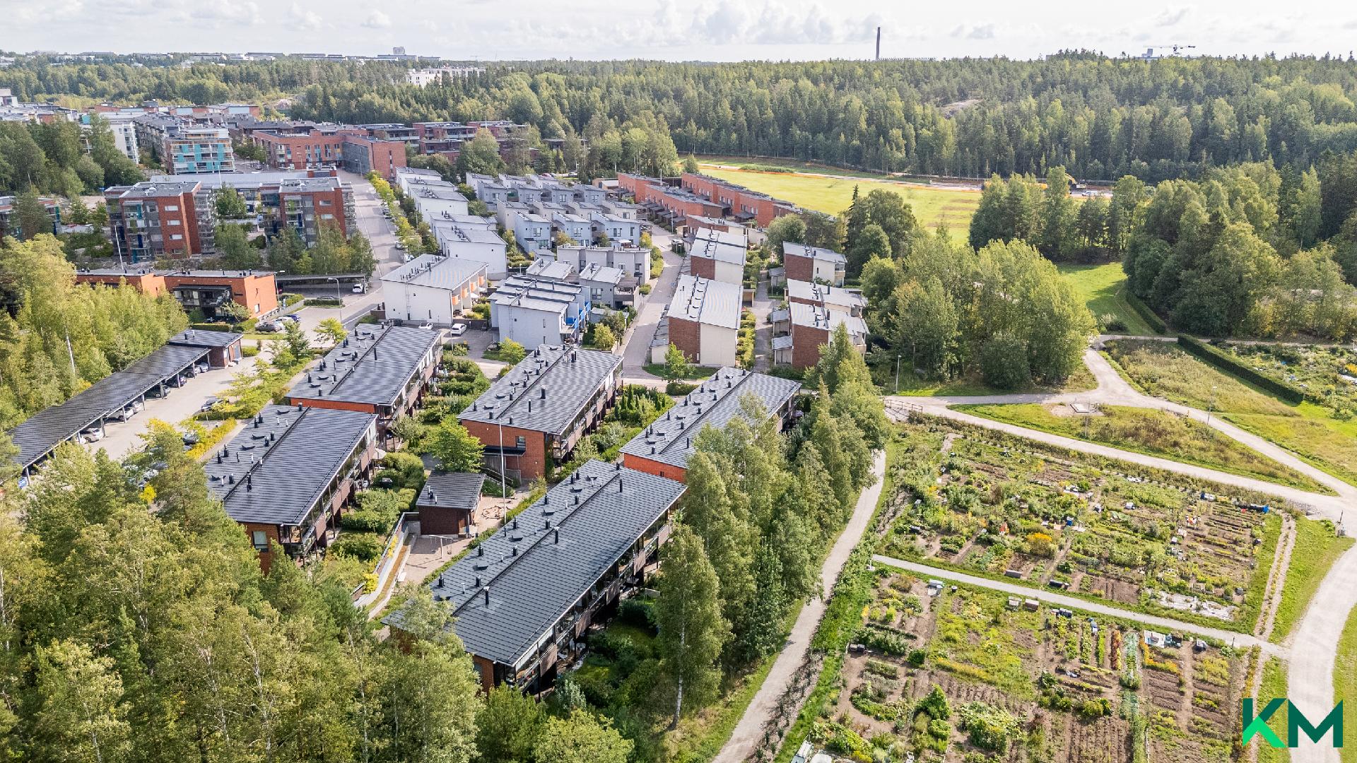 Taloyhtiön sijainti ilmakuvassa