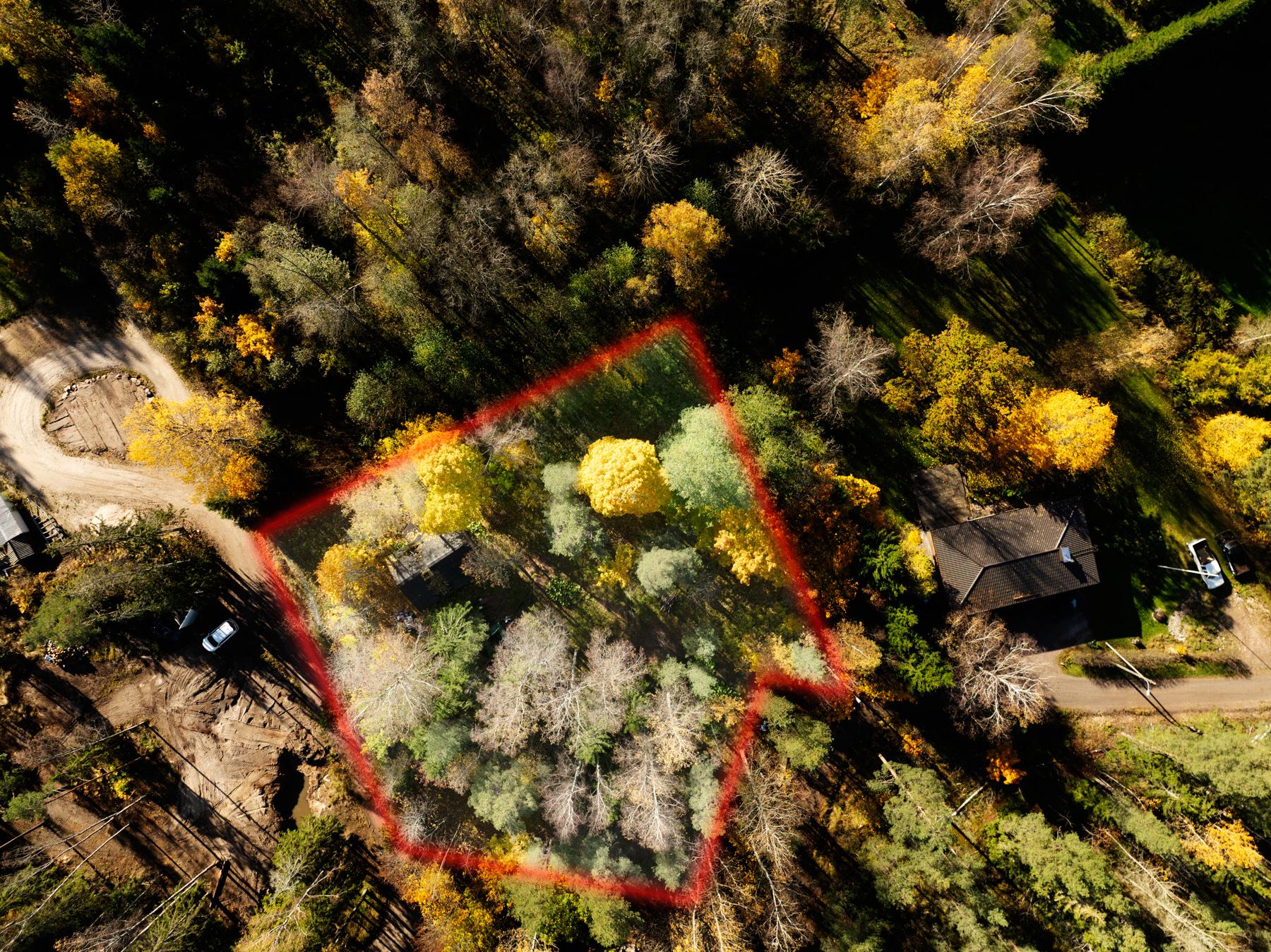 Tontti ilmasta vehreämpään aikaan, jotta näkee myös ilman lunta