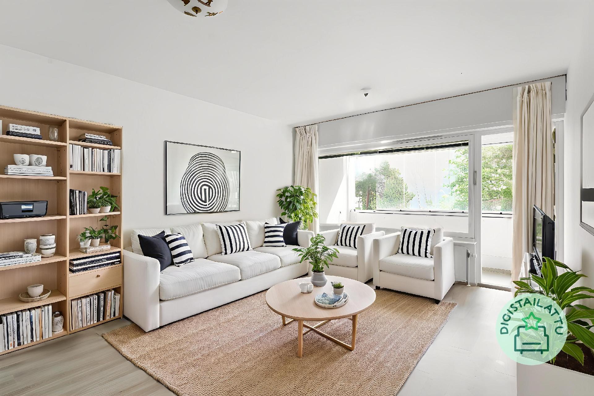 Tilava olohuone digistailattuna