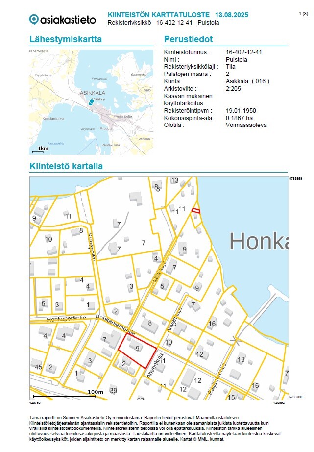 Honkaniementie 9, Vääksy, Asikkala