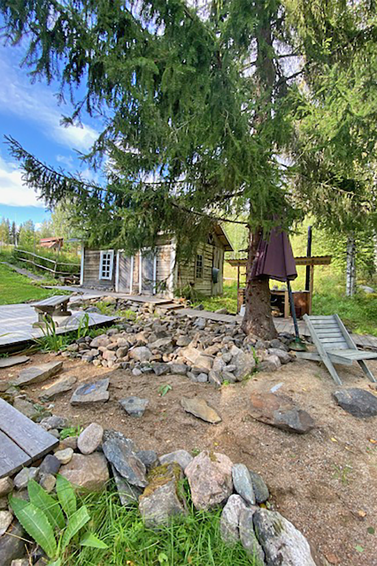 omistajan kesäkuva saunasta