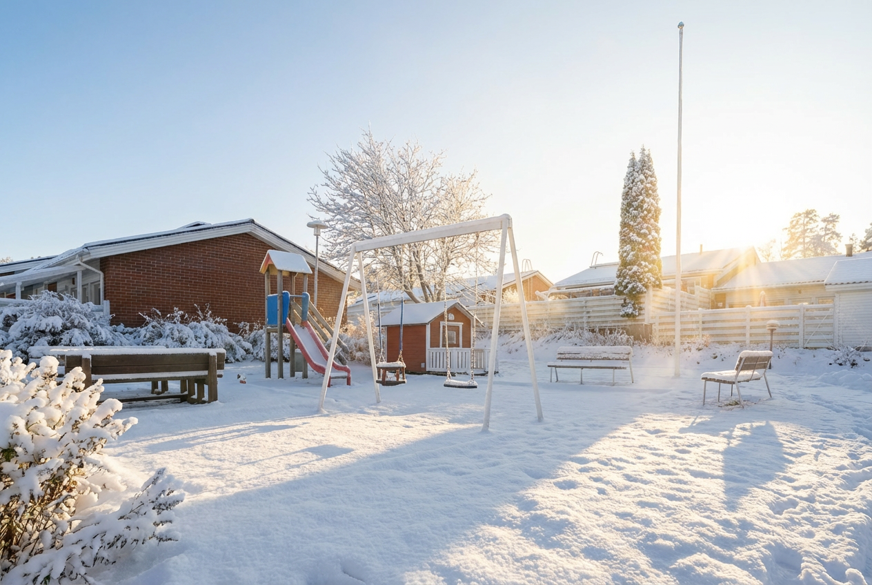 Taloyhtiön leikkipihaa
