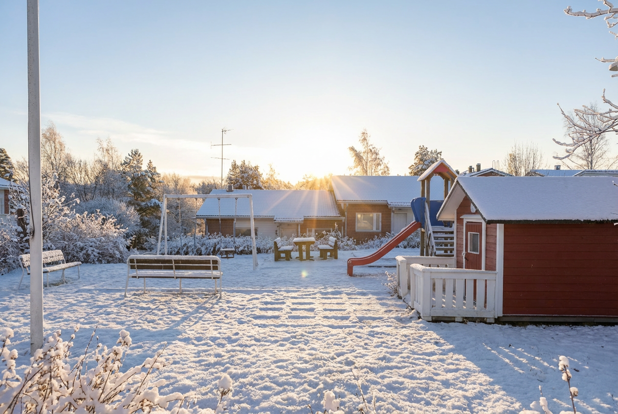 Taloyhtiön leikkipihaa
