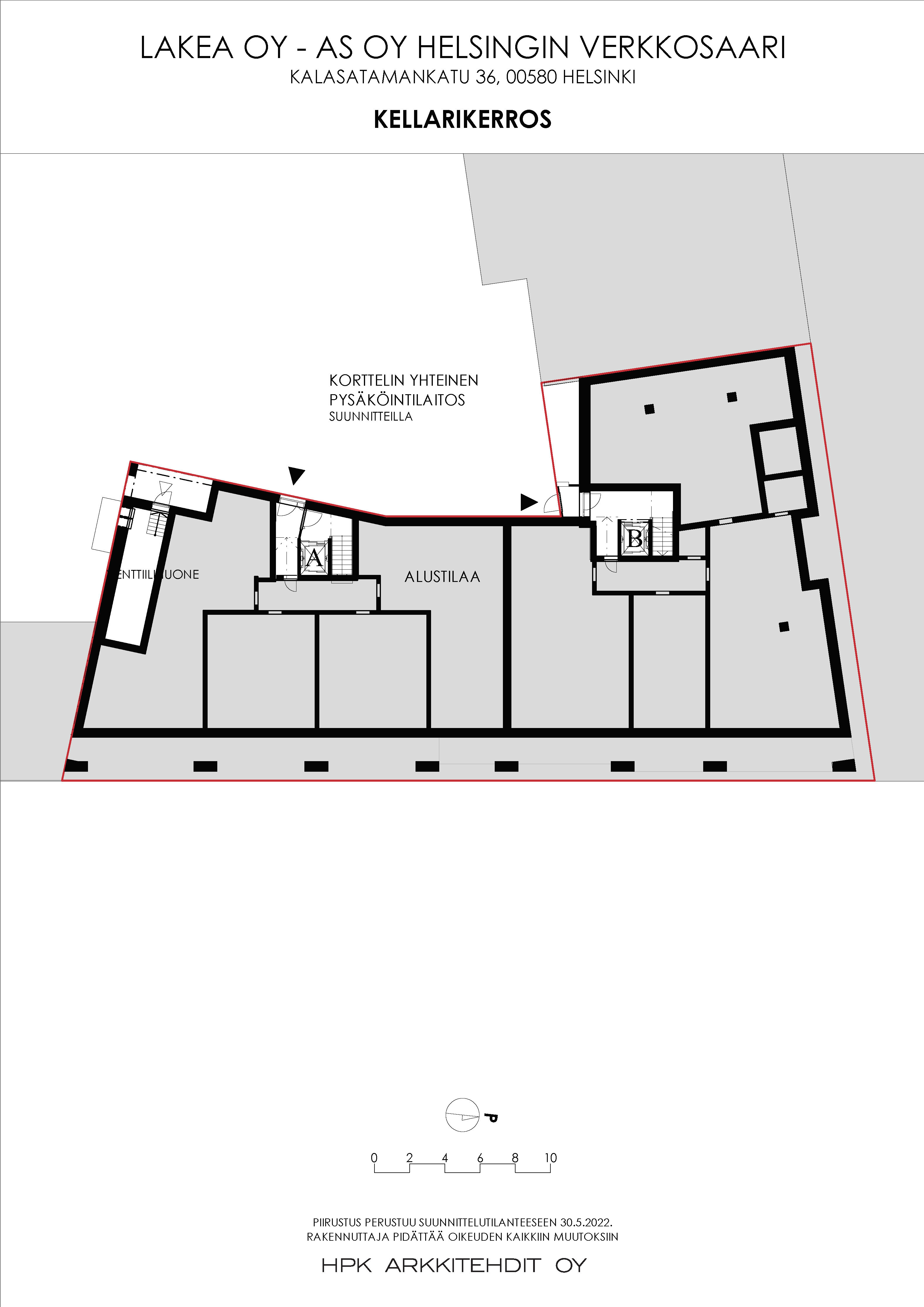 Kellarikerros, pysäköinti