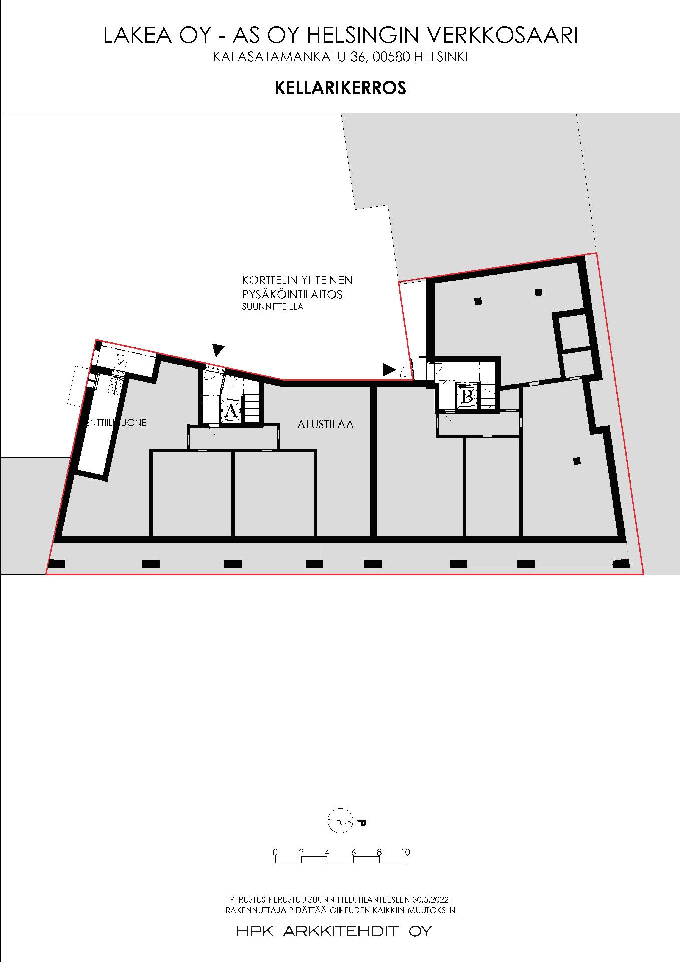 Kellarikerros, pysäköinti