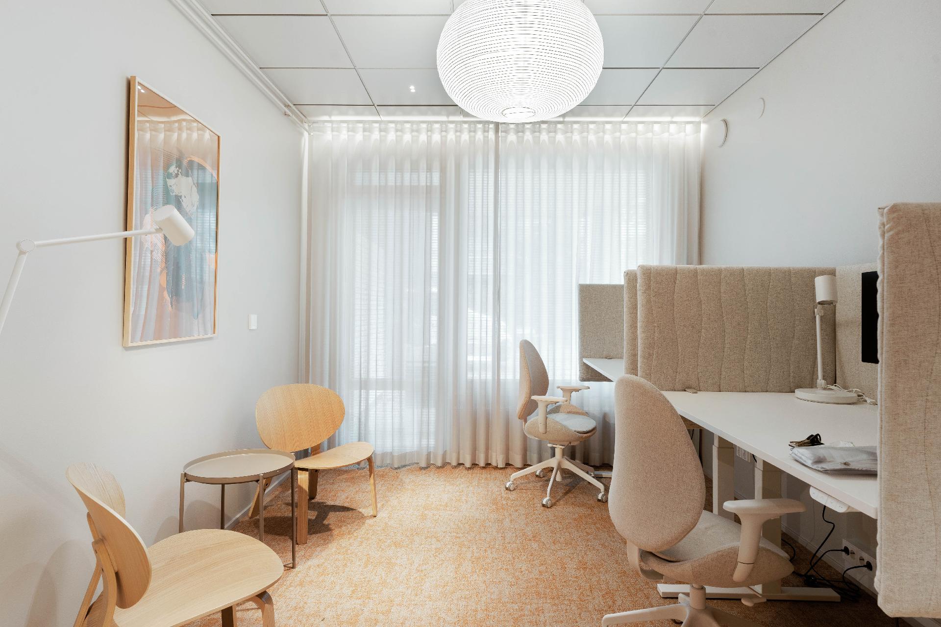 Yhteiset tilat ovat viihtyisät - käytössäsi mm. etätyöpiste