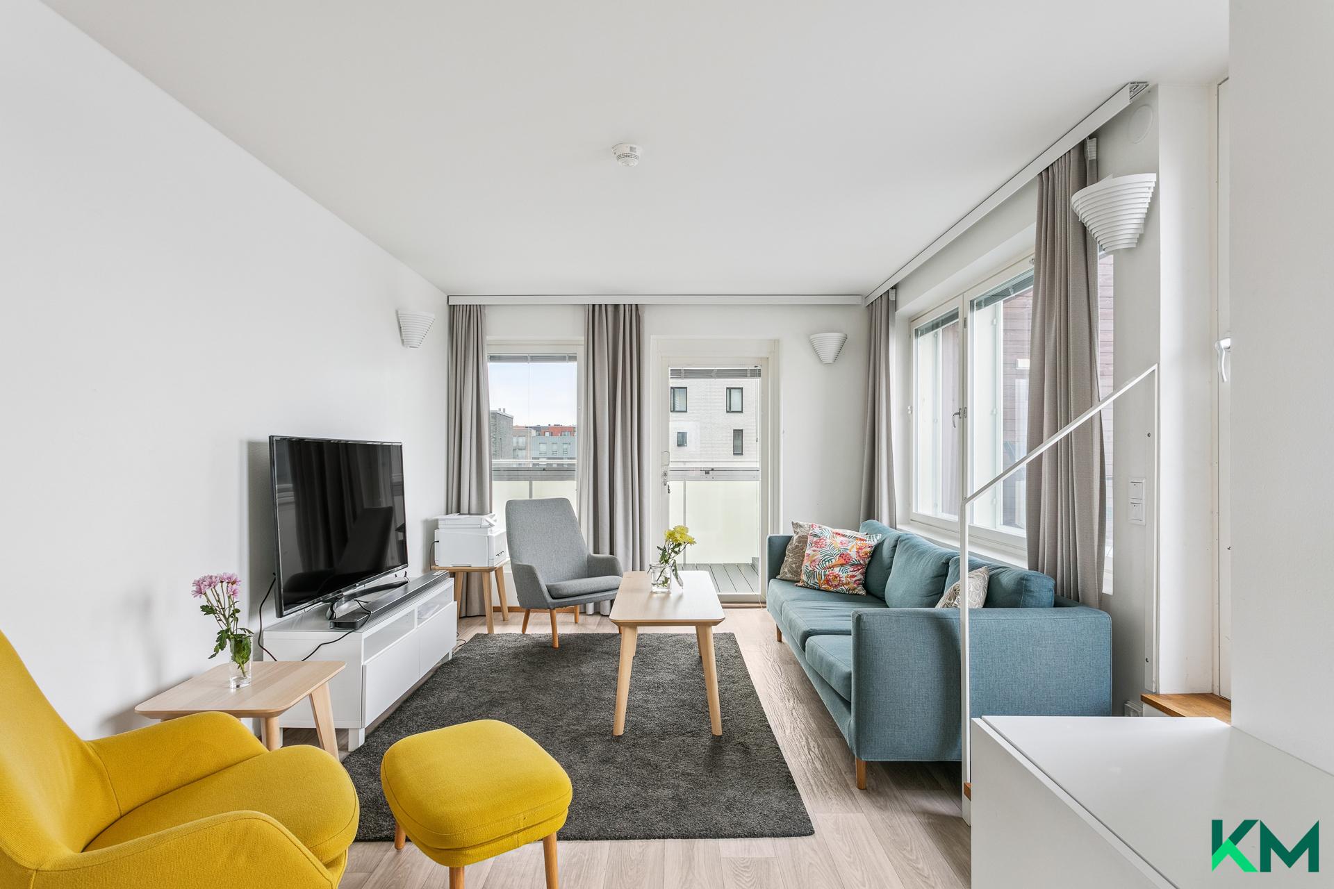 Viihtyisät yhteiset tilat yläkerran saunaosaston yhteydessä