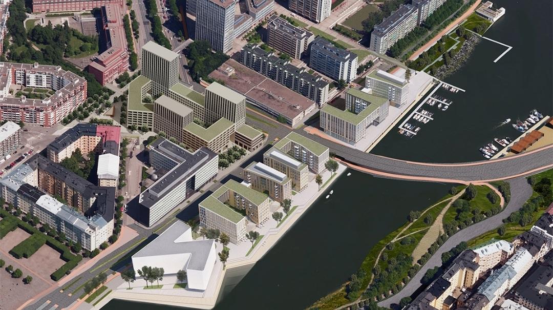 Havainnekuva suunnitellusta Hakaniemen rannasta