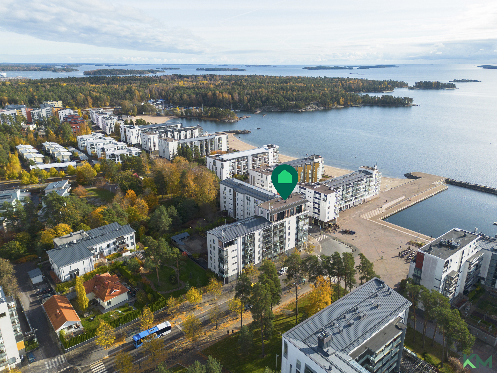 Sijainti ilmakuvassa