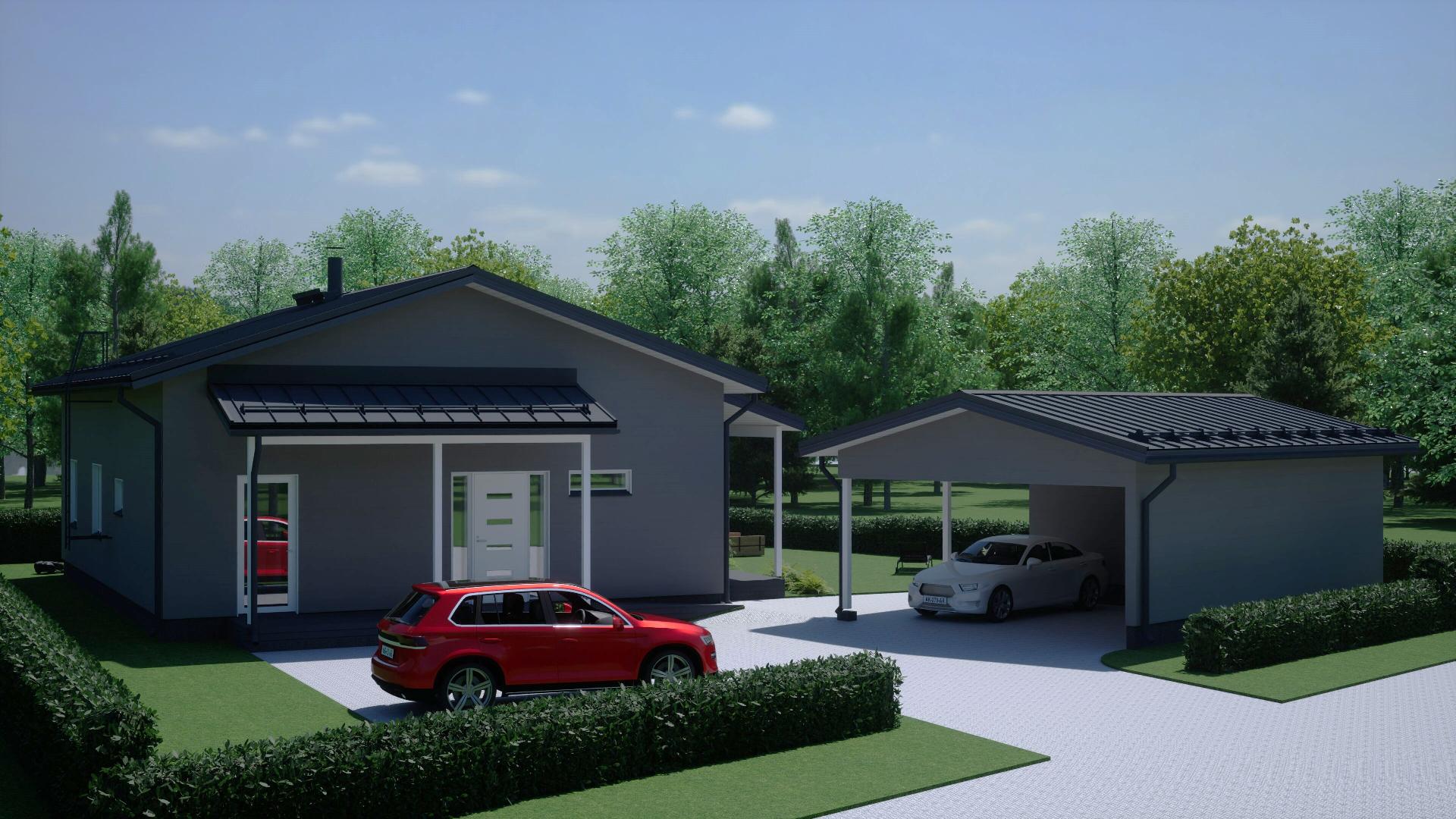 3D havainnekuva kadulta