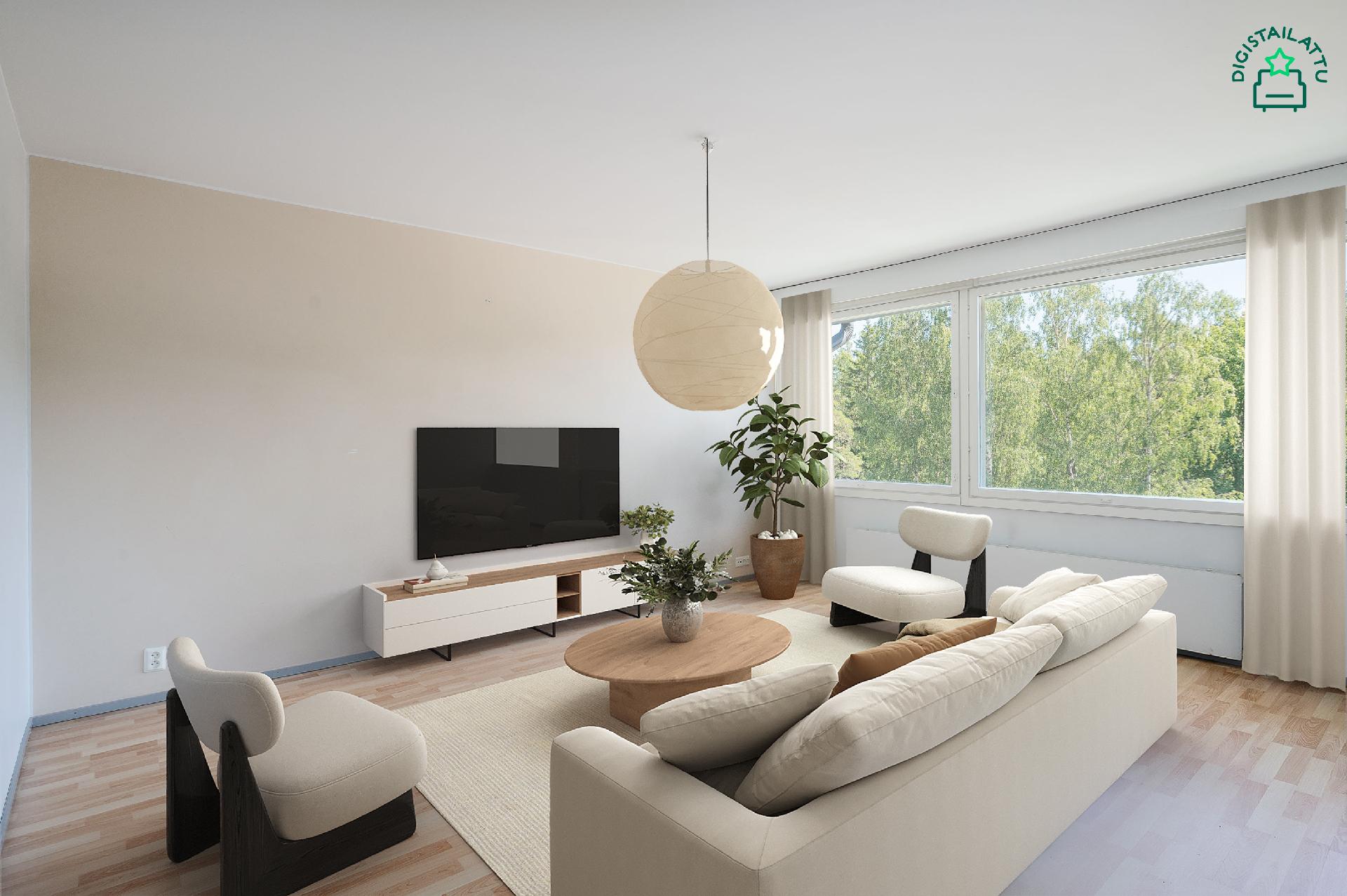 Digitaalisesti sisustettu olohuone