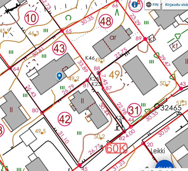 Oma suojaisa tontti osuus kujan päässsä