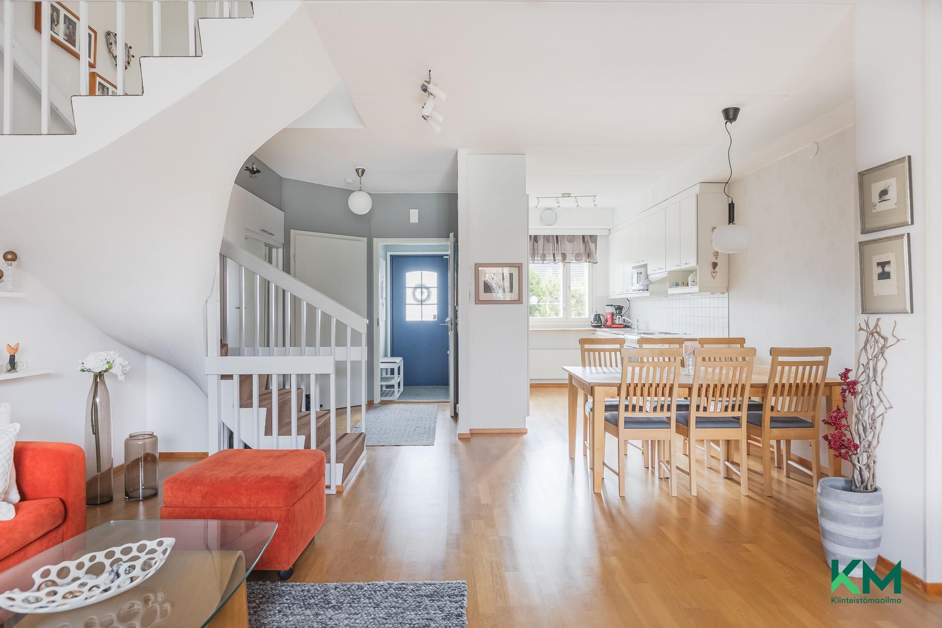 Olohuone-ruokailutila ja keittiö