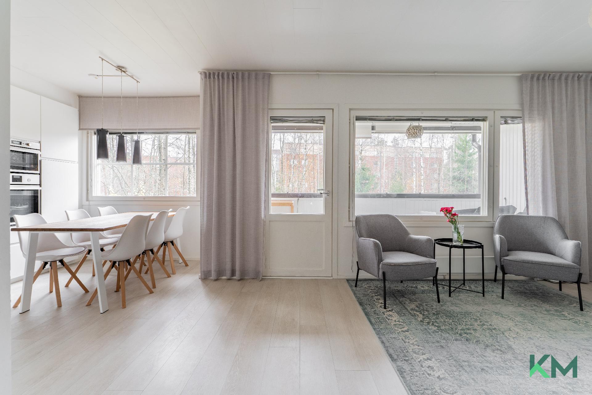 Olohuone ja avokeittiö