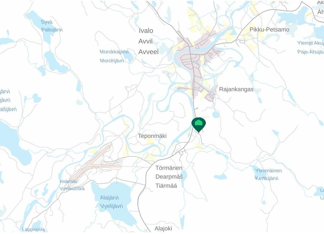 Sijainti lähellä Ivalon palveluita