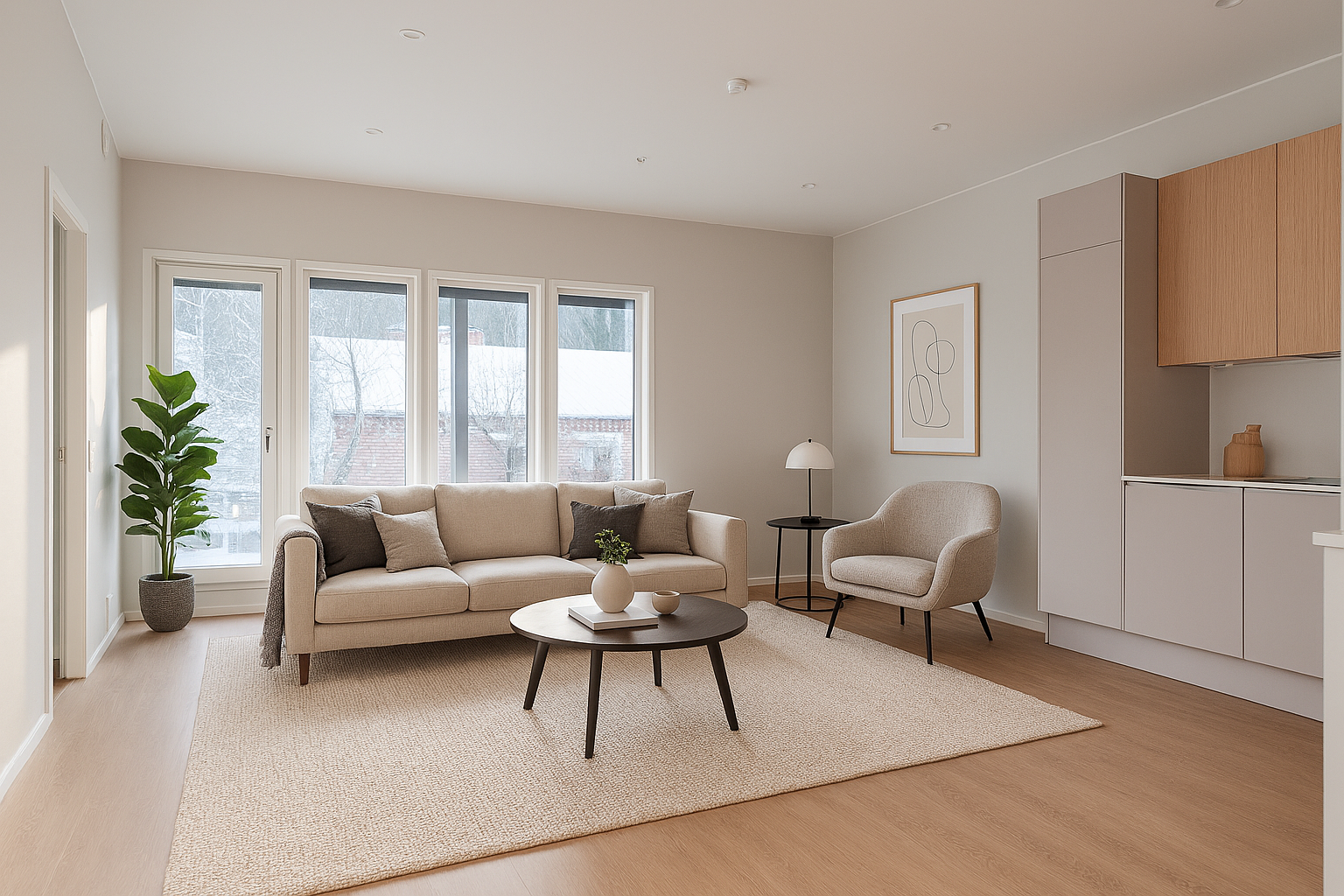 Virtuaalikalustettu valokuva