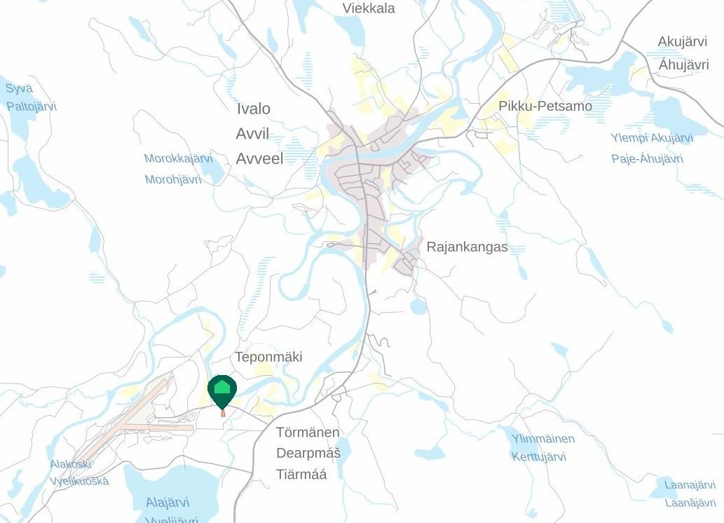 Sijainti lähellä Ivalon keskustaa