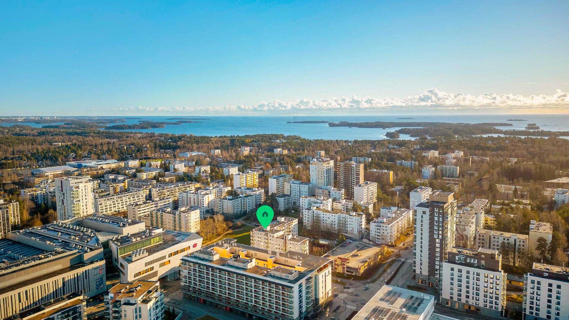 Kaikki palvelut löytyvät ympäriltä.