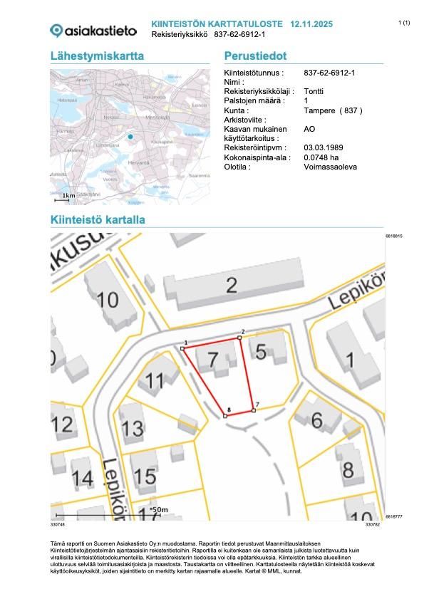 Lepikönkatu 7, Hallila, Tampere