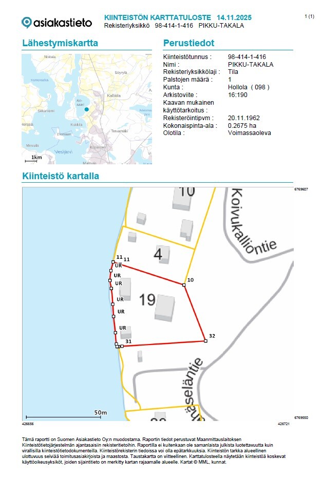 Vähäseläntie 19, Kukkila, Hollola