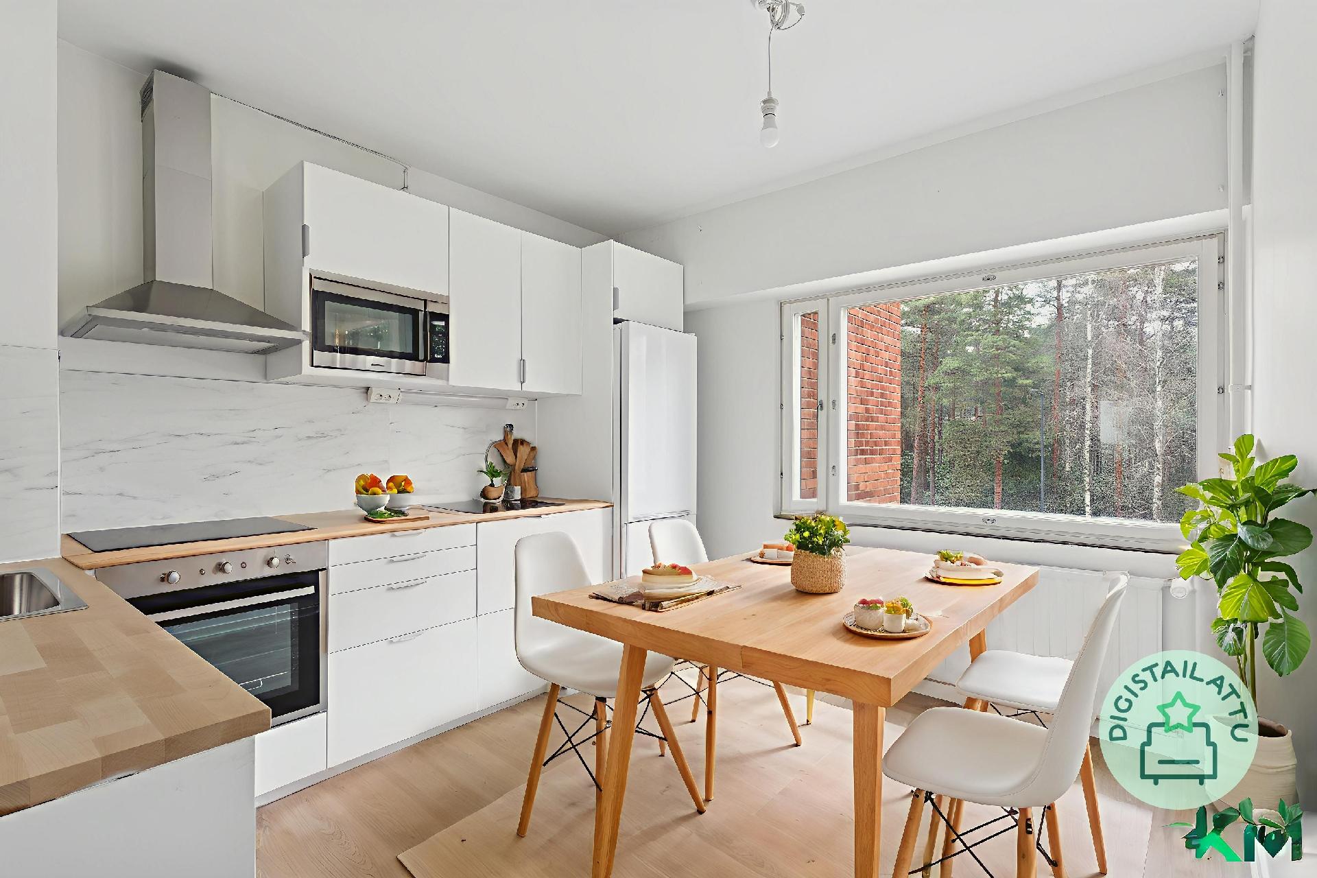 Uusittu keittiö mallisisustettuna