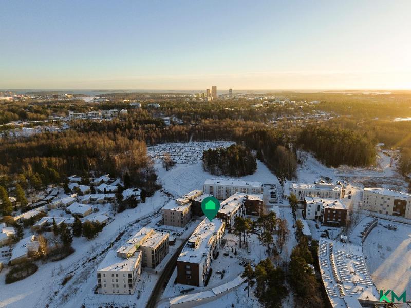 Ilmakuva alueesta talvella