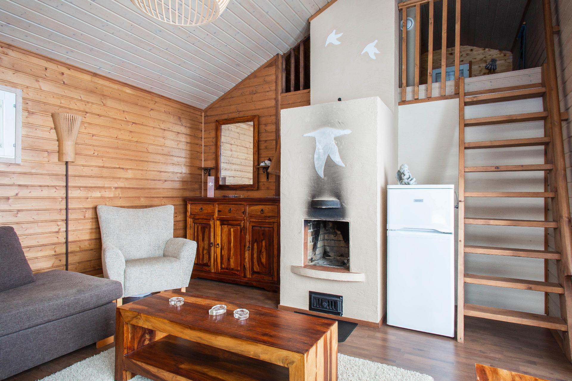 Saunatuvan takka ja käynti parvelle