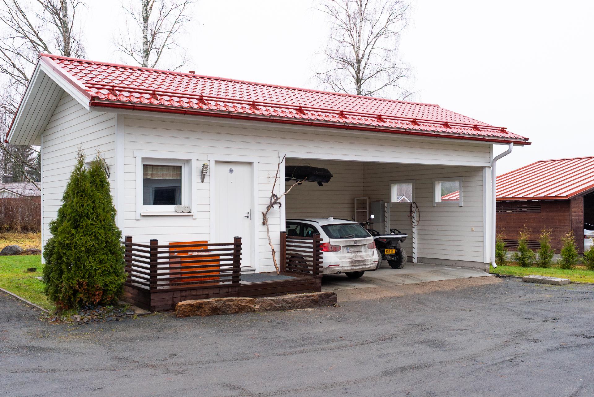 Autokatos kahdelle autolle ja varasto