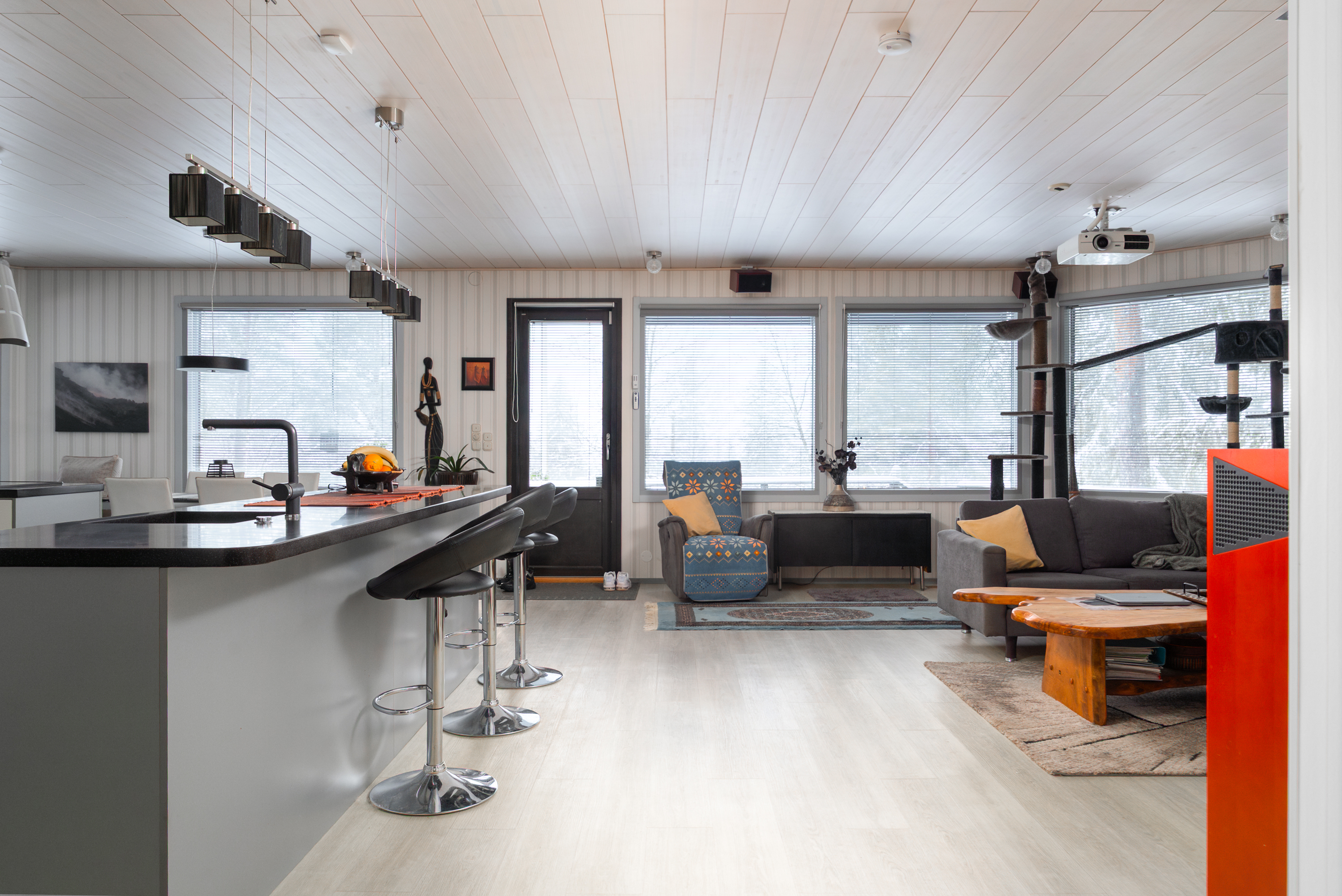 olohuone, keittiö