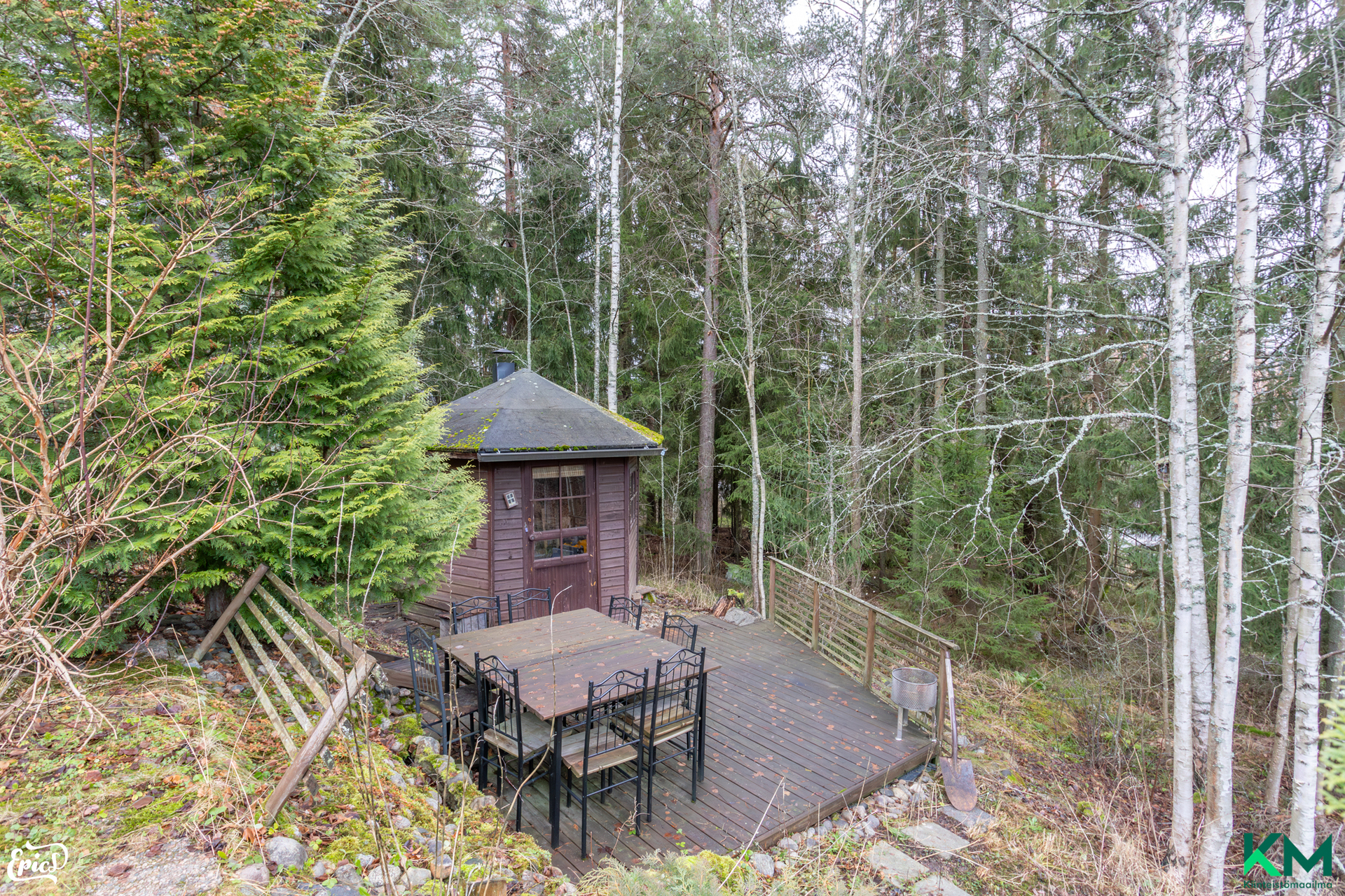 Grillikota tämän kodin pihamaalla