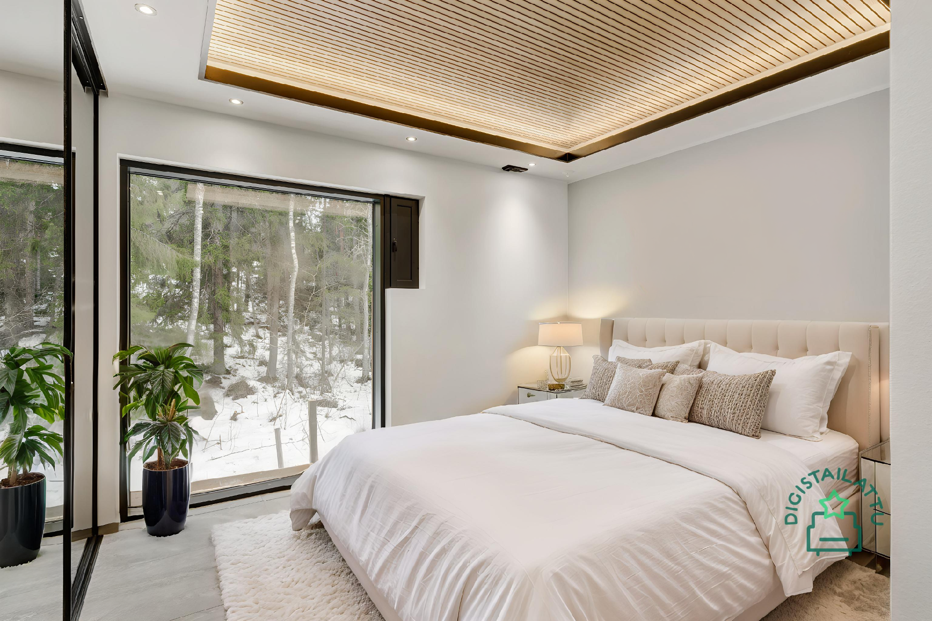 Toisessa kerroksessa sijaitseva tilava päämakuuhuone