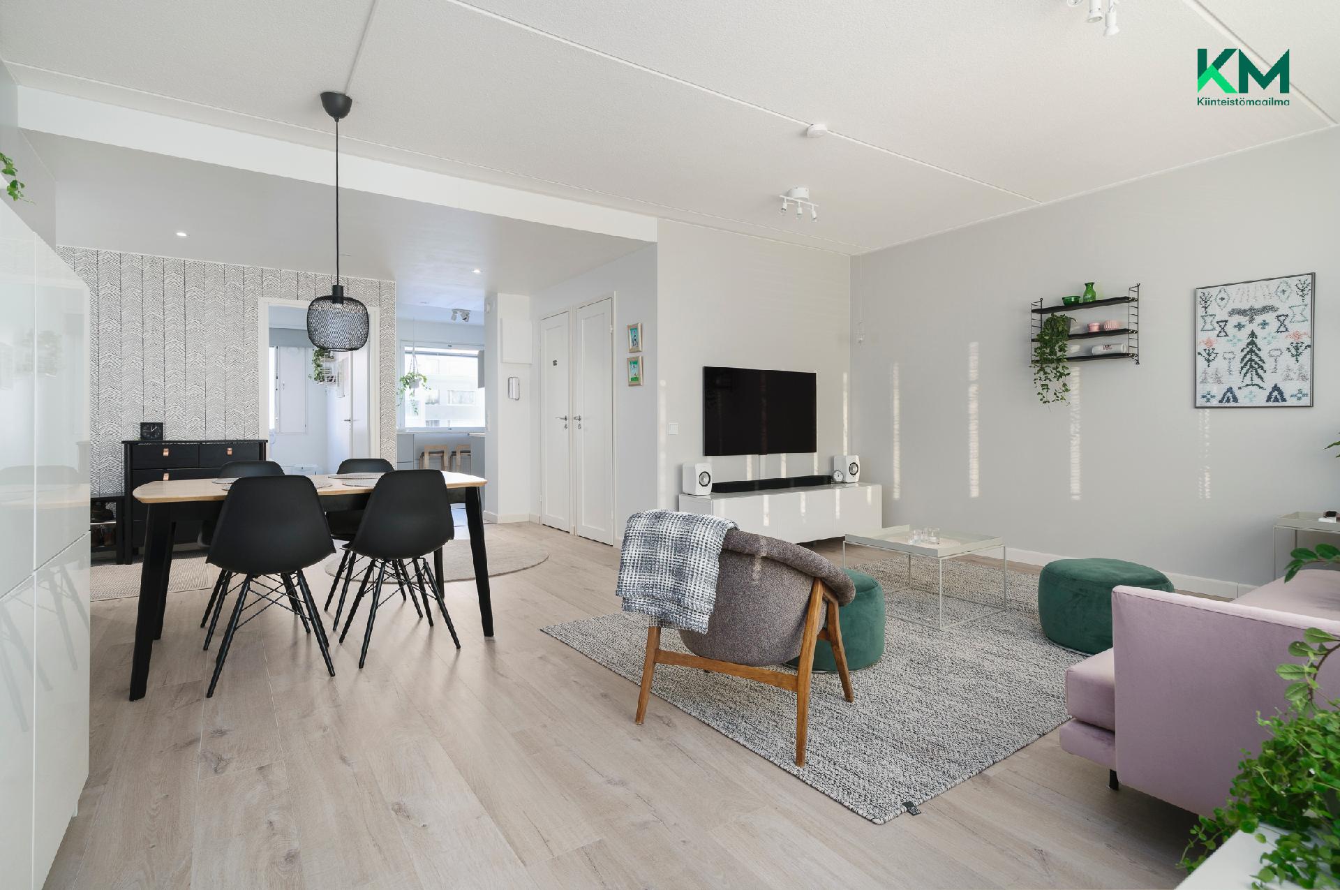 Olohuone sisustettuna