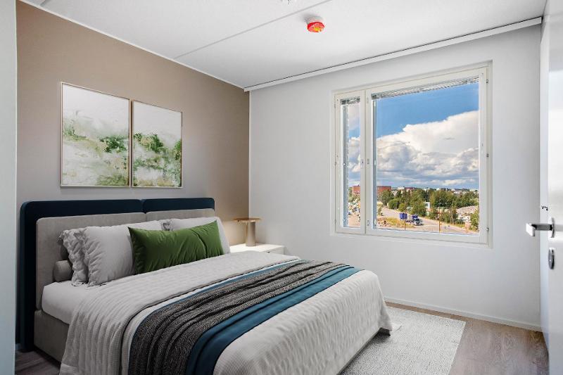 Makuuhuone stailattuna