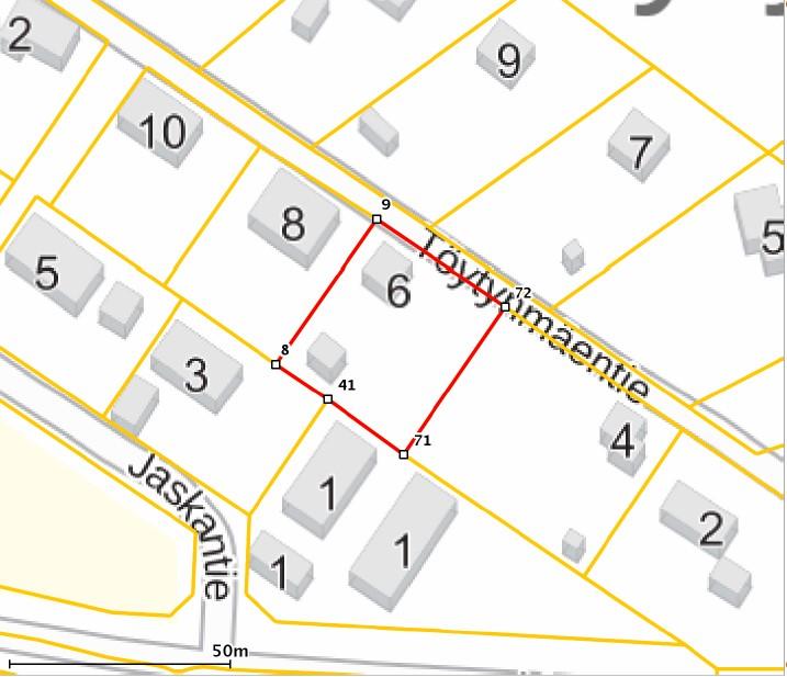 Oma tontti on kooltaan 1435 m²