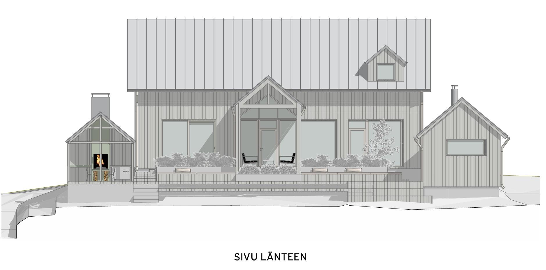 Julkisivu lännen suuntaan