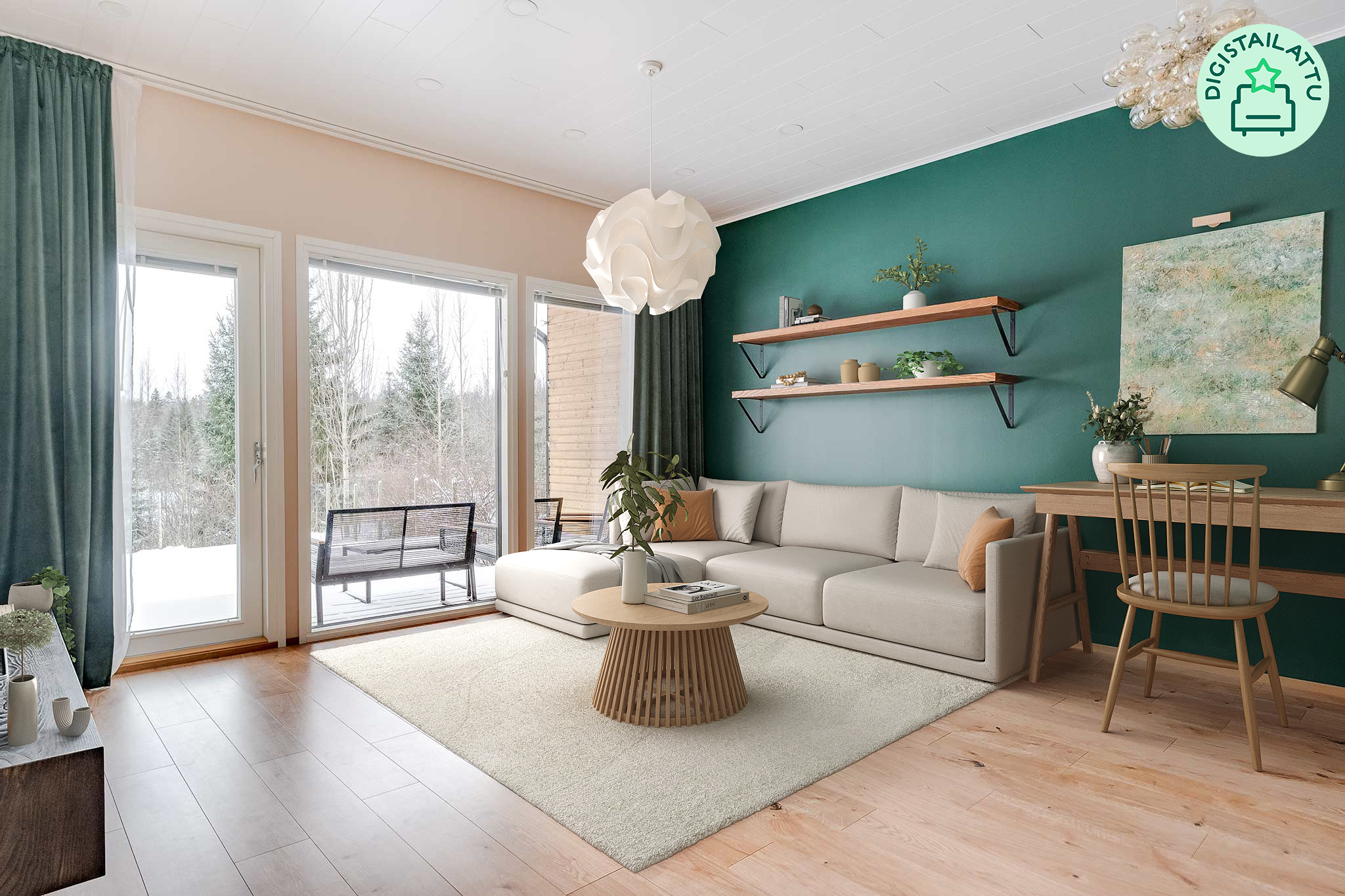 Sisustus digistailattu kuvaan